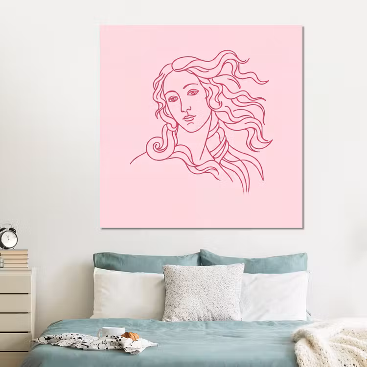 Forex - Vrouw - Portret - Klassiek - Line-art - Roze — 2