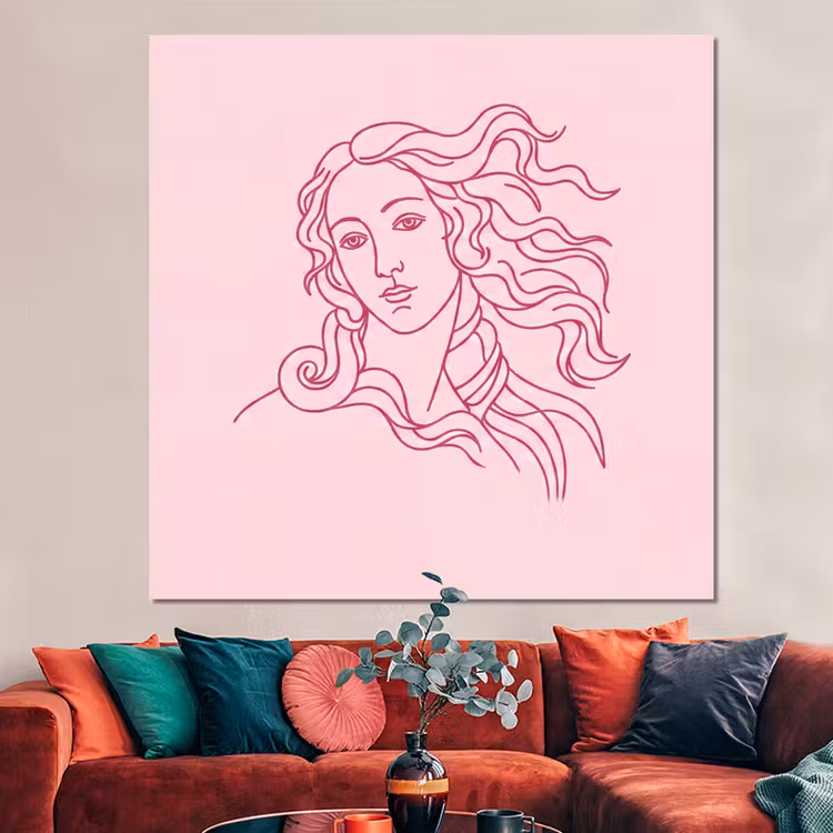 Forex - Vrouw - Portret - Klassiek - Line-art - Roze — 3