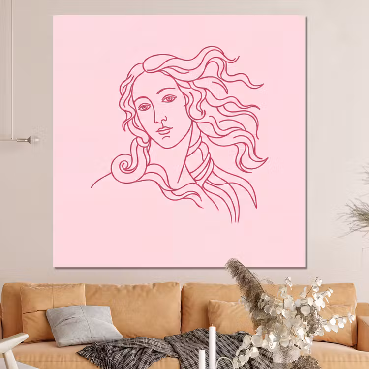 Forex - Vrouw - Portret - Klassiek - Line-art - Roze — 4