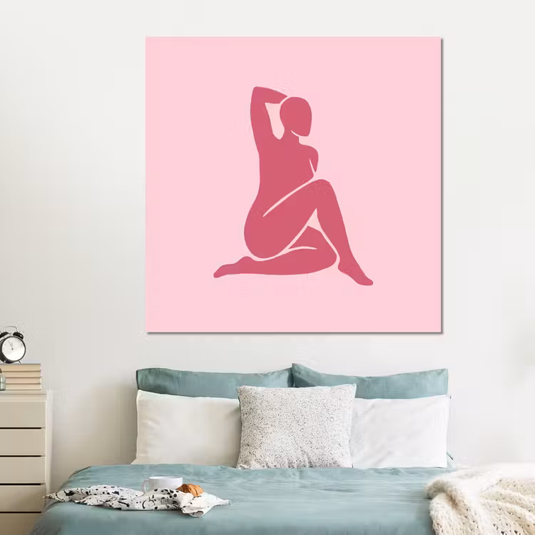 Forex - Vrouw - Silhouet - Abstract - Modern - Roze — 2