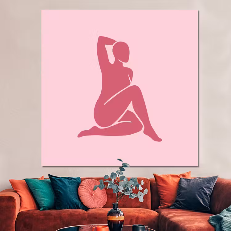 Forex - Vrouw - Silhouet - Abstract - Modern - Roze — 3