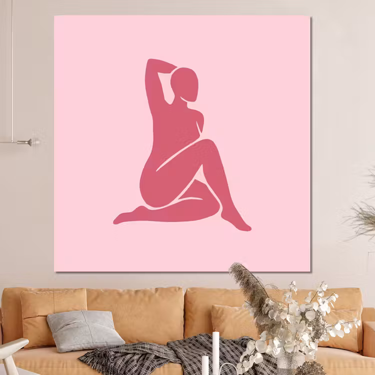 Forex - Vrouw - Silhouet - Abstract - Modern - Roze — 4