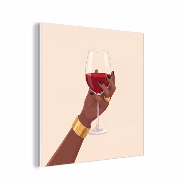 Forex - Vrouw - Wijn - Glas - Illustratie - Rood — 1