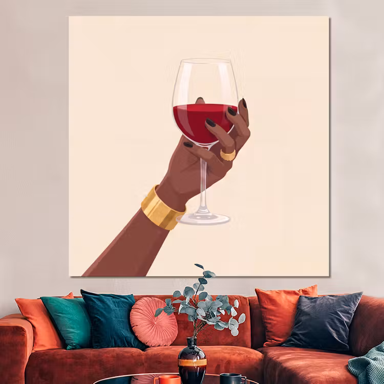 Forex - Vrouw - Wijn - Glas - Illustratie - Rood — 3