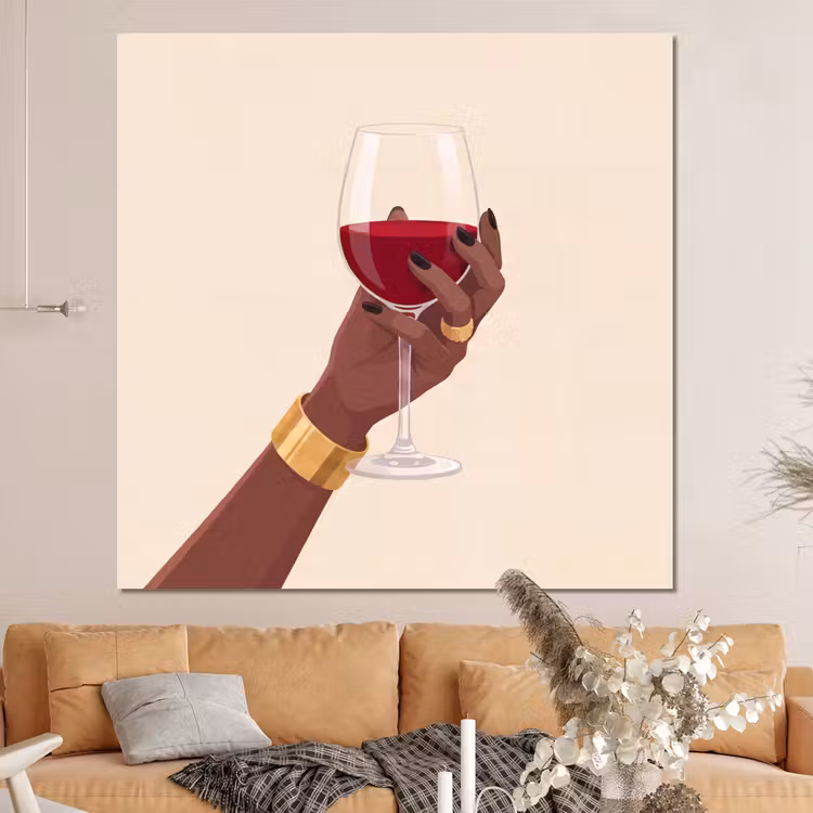 Forex - Vrouw - Wijn - Glas - Illustratie - Rood — 4