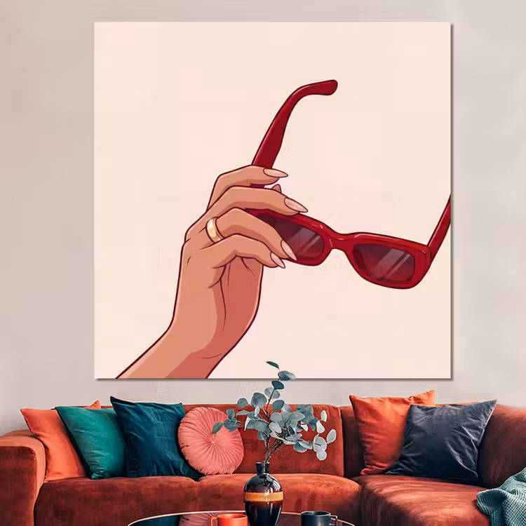 Forex - Vrouw - Zonnebril - Mode - Rood - Illustratie — 3