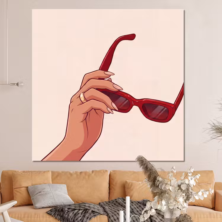 Forex - Vrouw - Zonnebril - Mode - Rood - Illustratie — 4