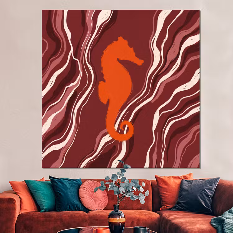 Forex - Zeepaardje - Golven - Zeeleven - Abstract - Oranje — 3