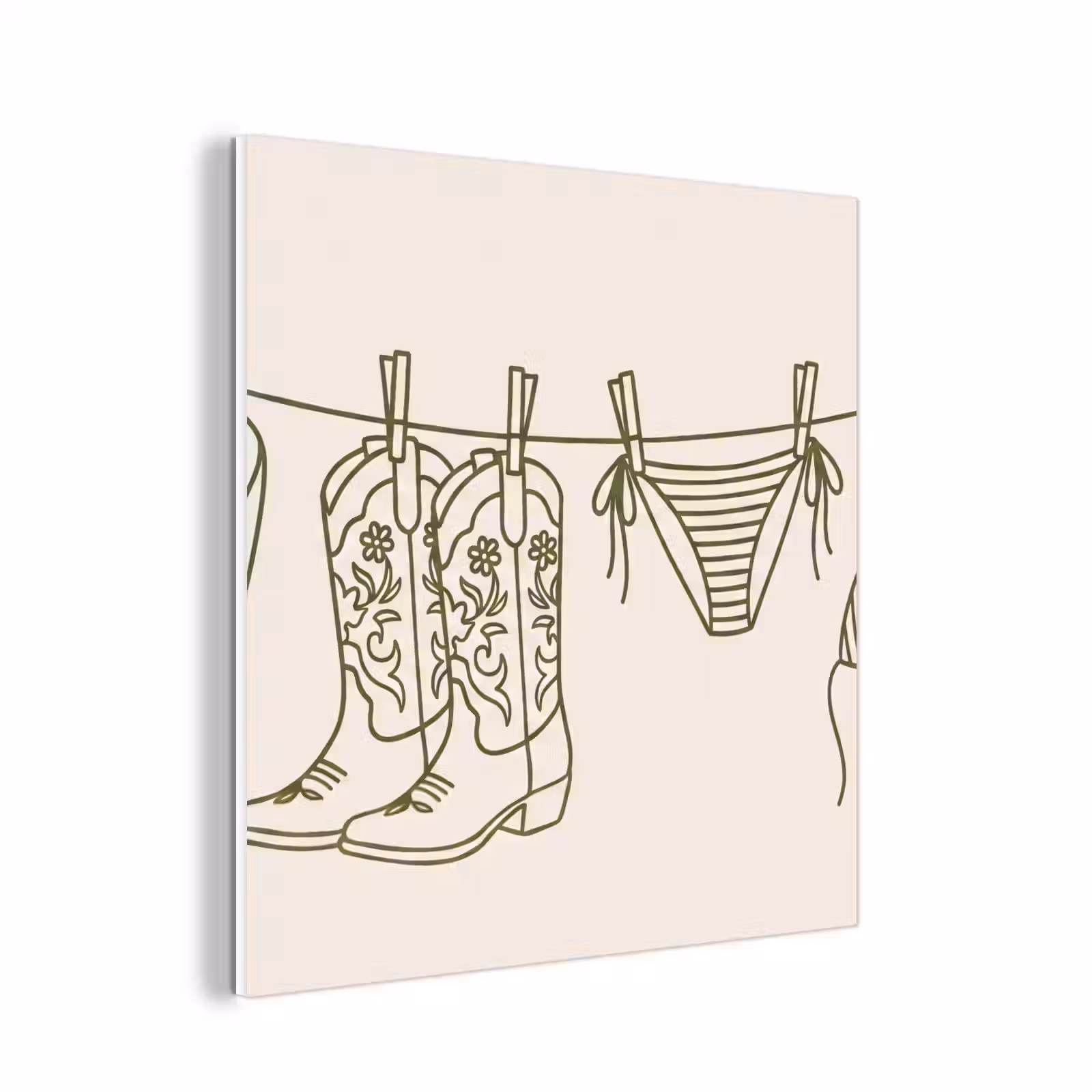 Forex - Kleding - Waslijn - Zomer - Lijntekening - Groen — 1