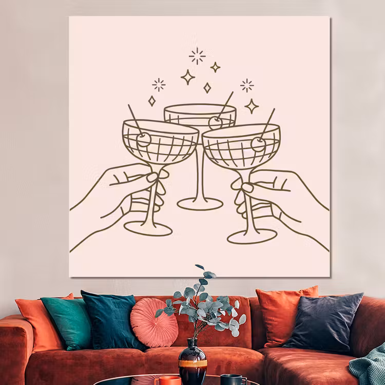 Forex - Drankjes - Feest - Proosten - Minimalistisch - Groen — 3