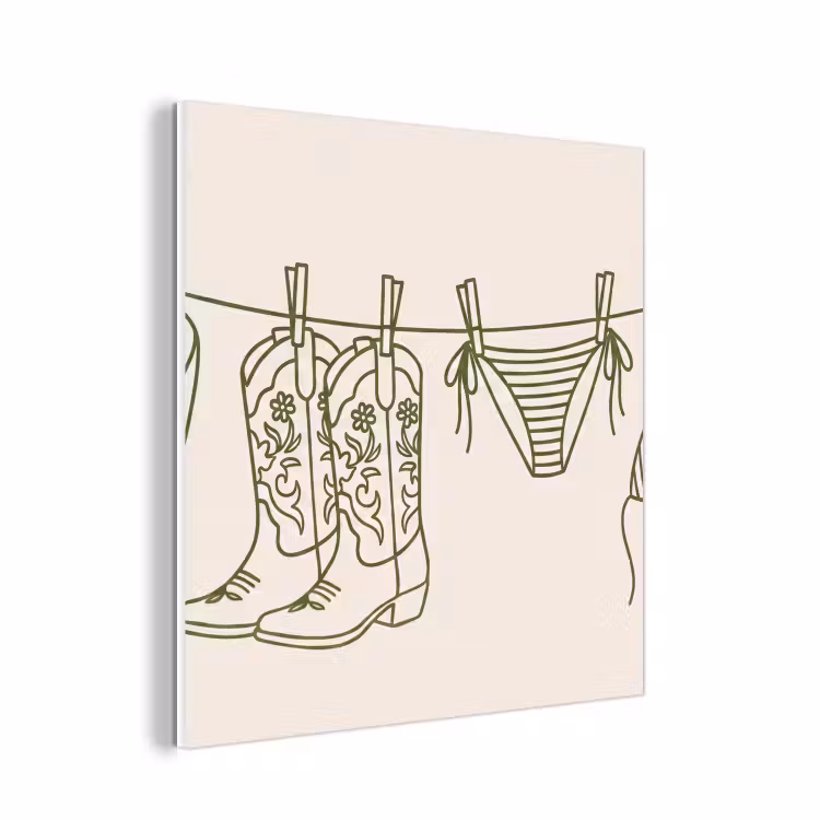 Forex - Kleding - Waslijn - Zomer - Lijntekening - Groen — 1
