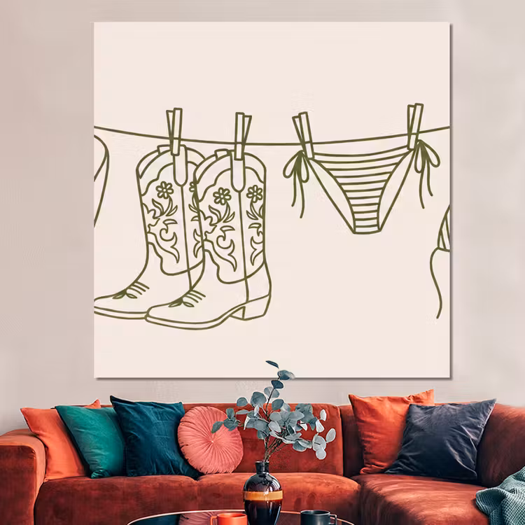 Forex - Kleding - Waslijn - Zomer - Lijntekening - Groen — 3