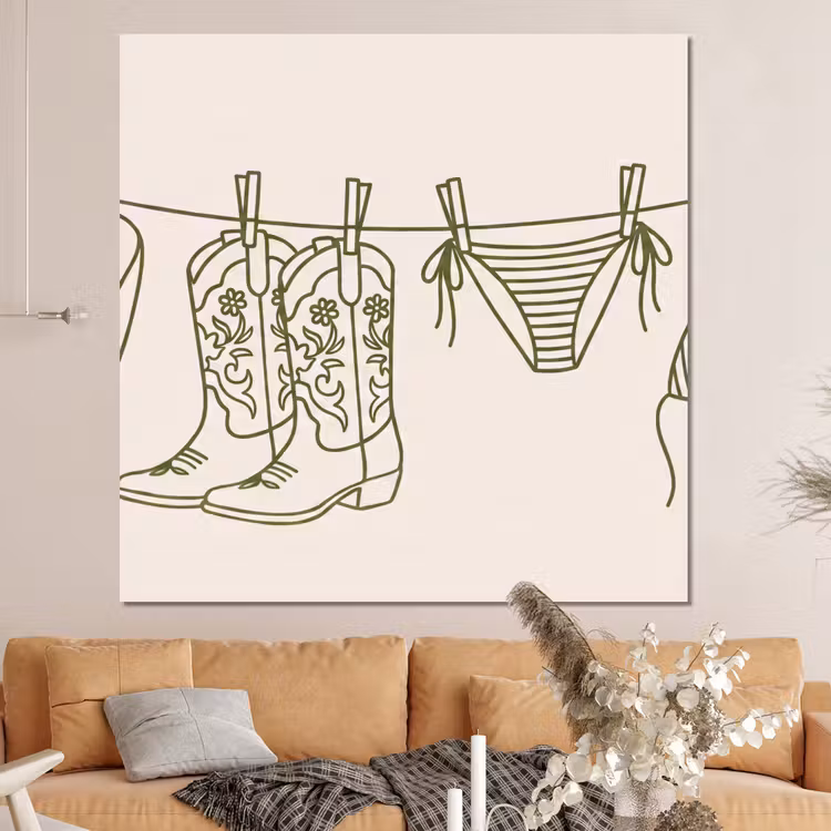 Forex - Kleding - Waslijn - Zomer - Lijntekening - Groen — 4