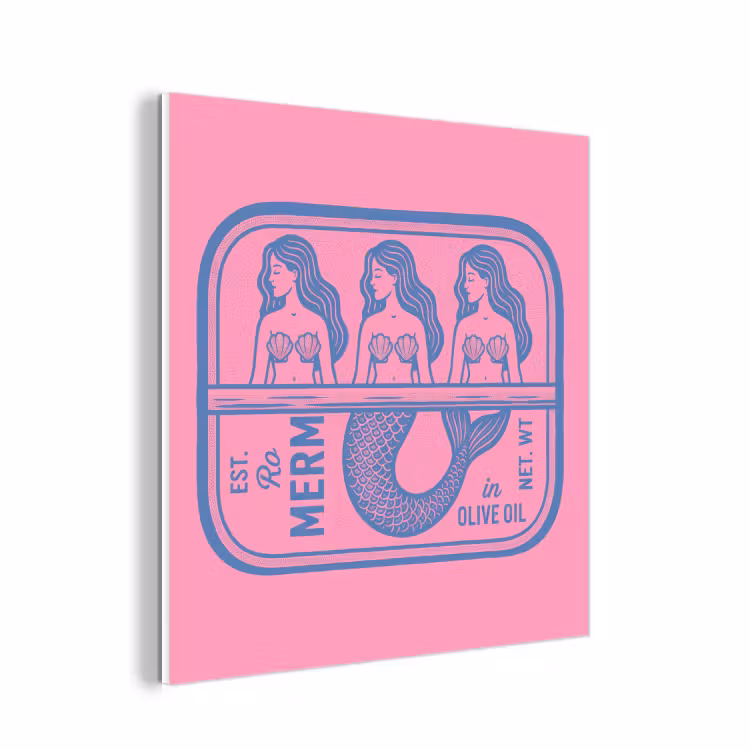 Forex - Meermin - Sardineblik - Illustratie - Roze - Retro — 1