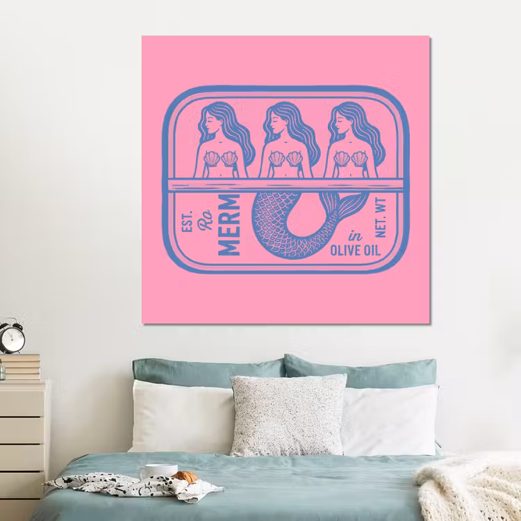 Forex - Meermin - Sardineblik - Illustratie - Roze - Retro — 2