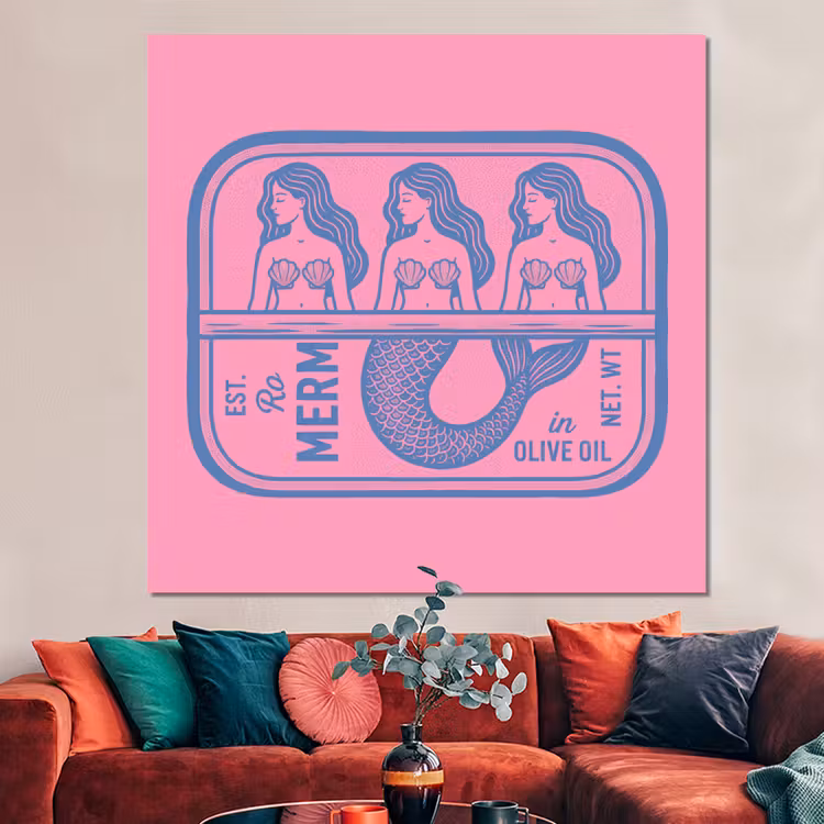 Forex - Meermin - Sardineblik - Illustratie - Roze - Retro — 3