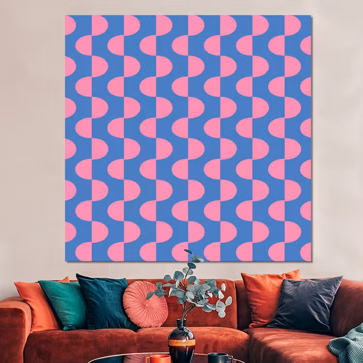 Forex - Patroon - Halve cirkels - Abstract - Modern - Roze - Blauw — 3