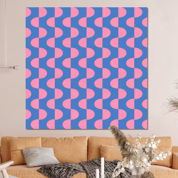 Forex - Patroon - Halve cirkels - Abstract - Modern - Roze - Blauw — 4