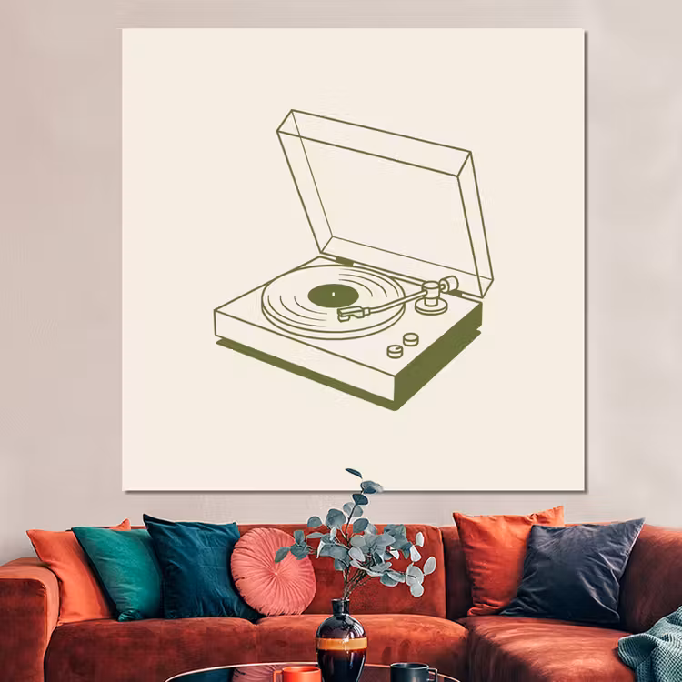 Forex - Platenspeler - Vinyl - Muziek - Minimalistisch - Groen — 3