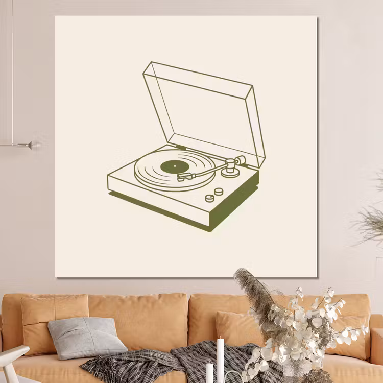 Forex - Platenspeler - Vinyl - Muziek - Minimalistisch - Groen — 4