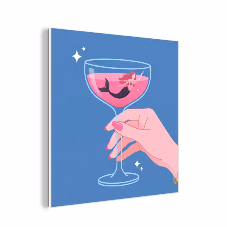 Forex - Vrouw - Glas - Abstract - Roze - Blauw — 1