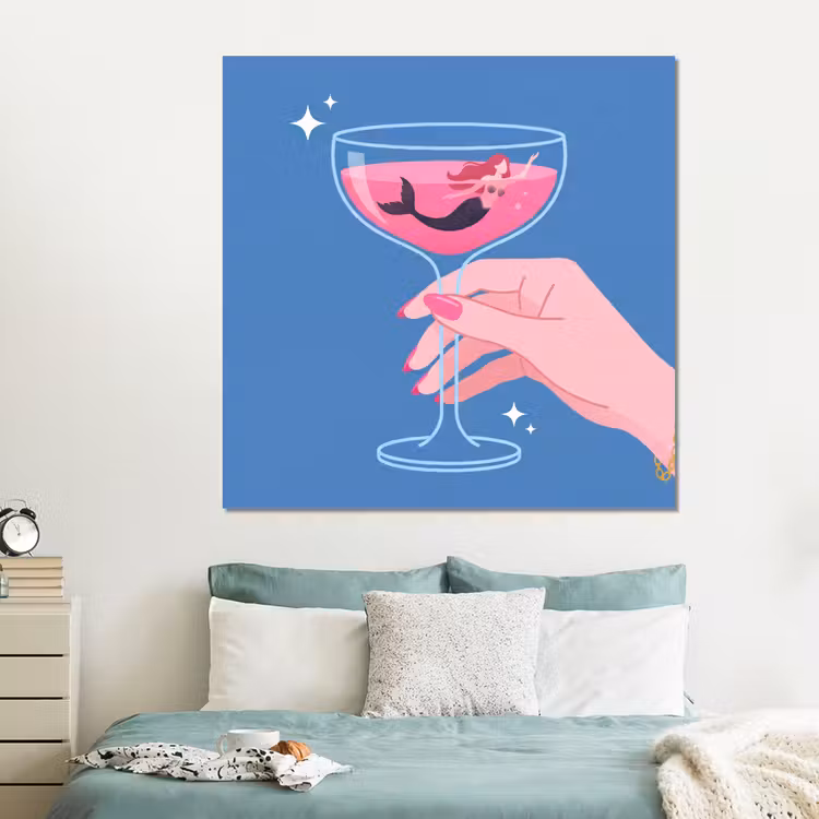 Forex - Vrouw - Glas - Abstract - Roze - Blauw — 2