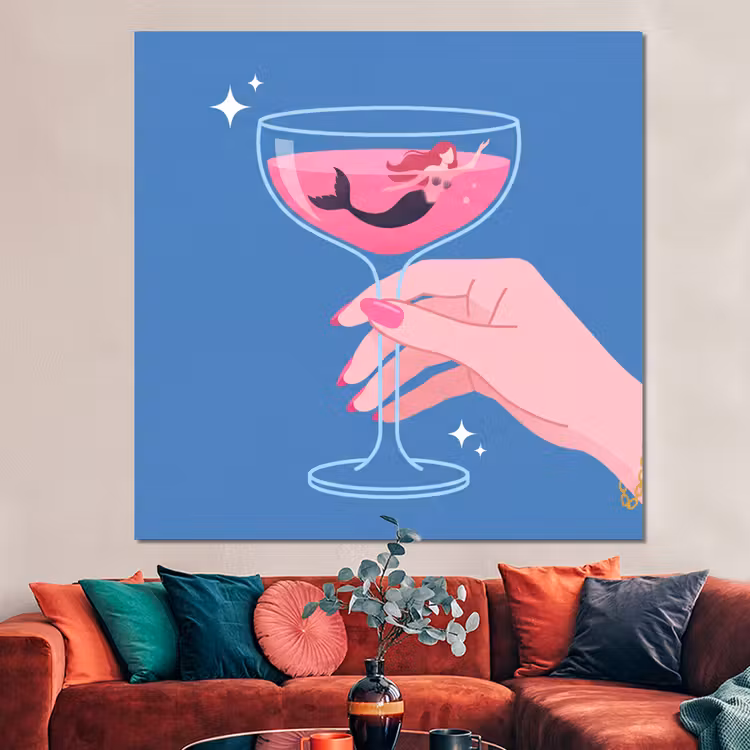 Forex - Vrouw - Glas - Abstract - Roze - Blauw — 3