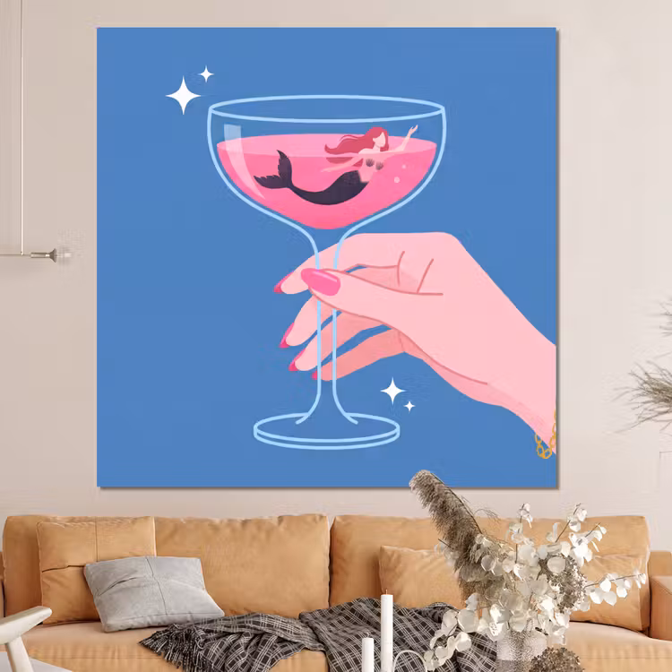 Forex - Vrouw - Glas - Abstract - Roze - Blauw — 4