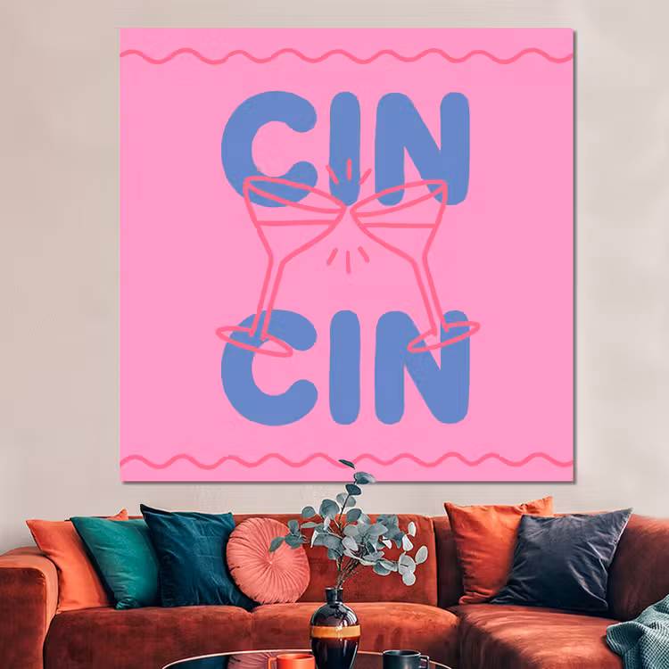 Forex - Drank - Glazen - Proost - Modern - Roze — 3