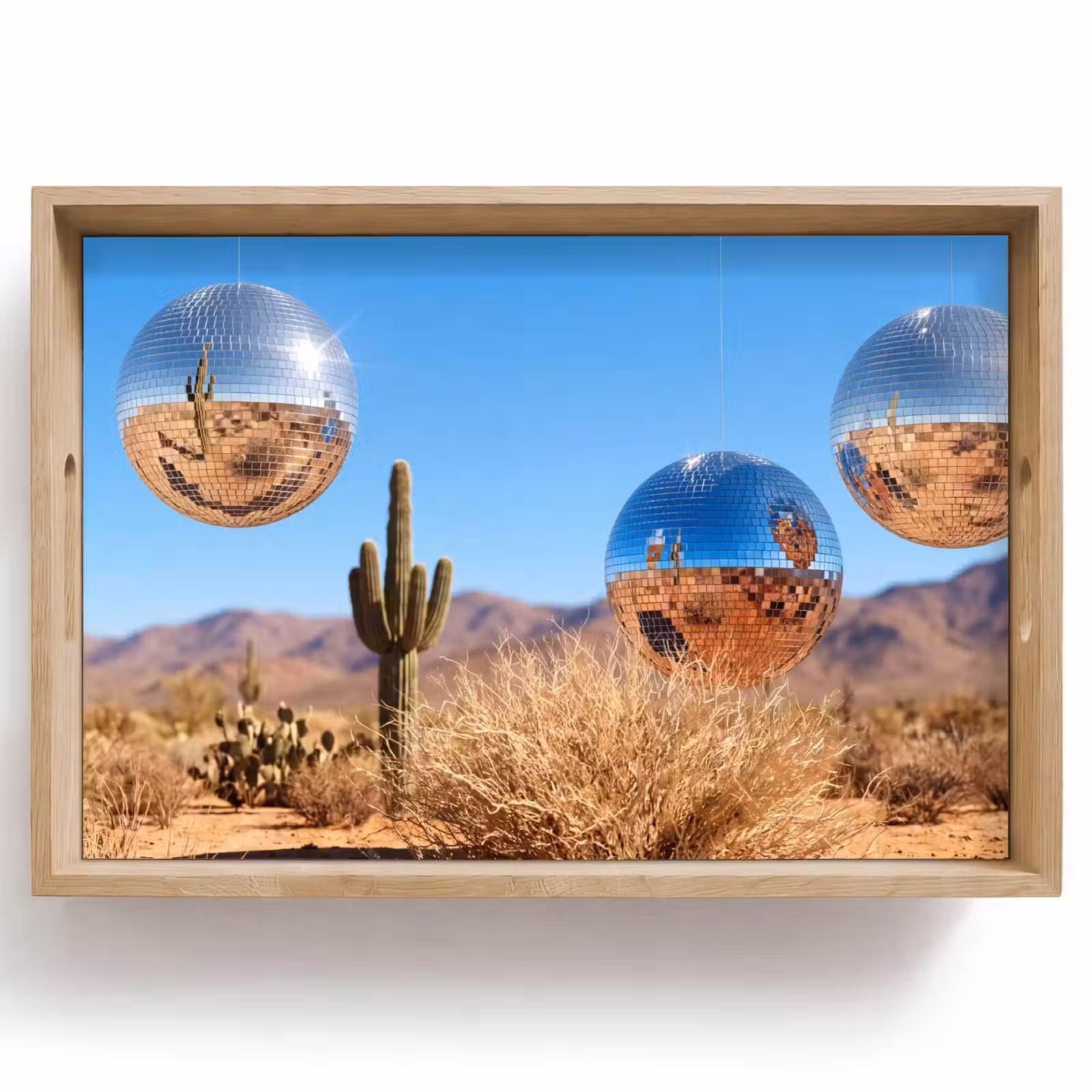 Dienblad - Woestijn - Spiegelbal - Kunst — 1