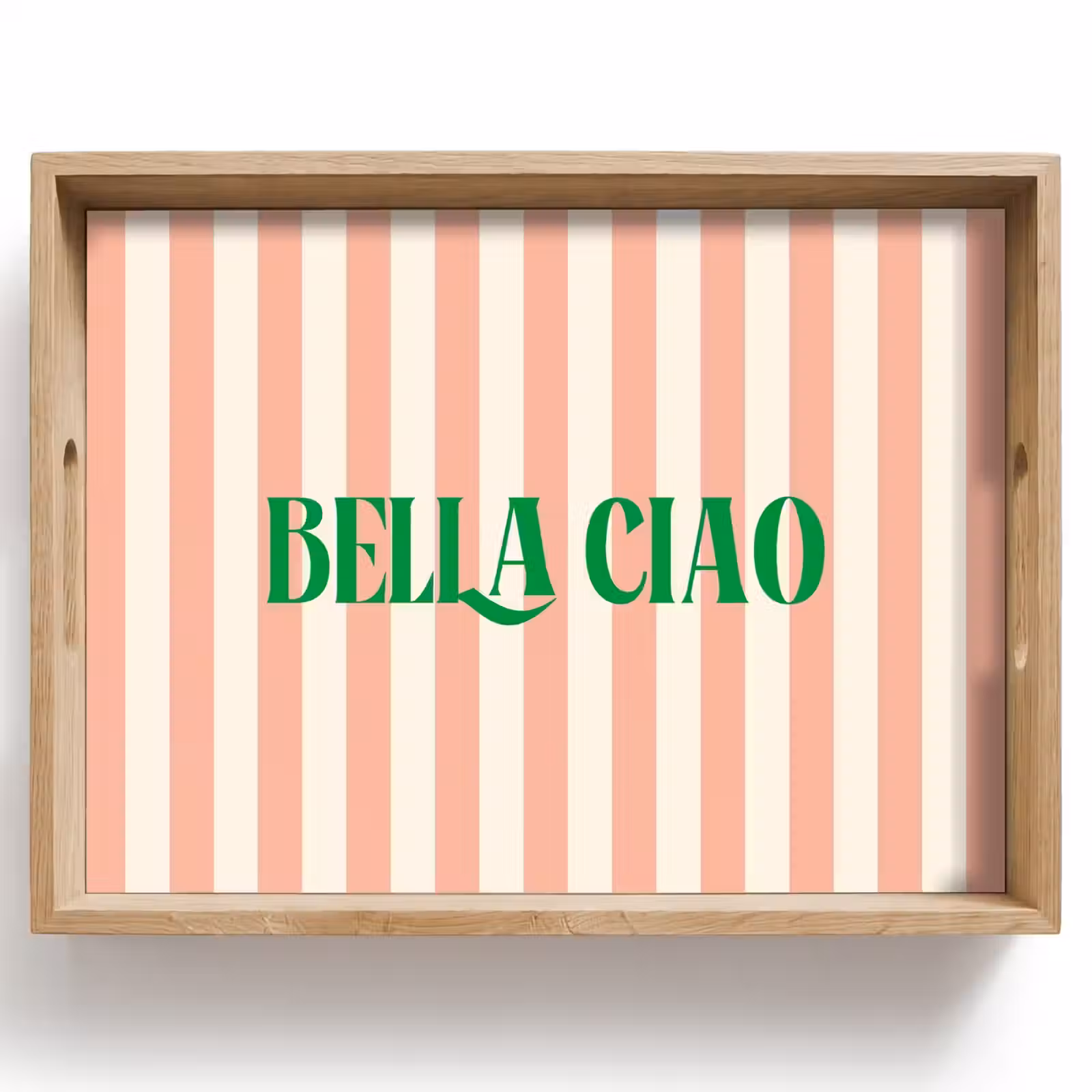 Dienblad - Zachtroze - Groen- Strepen - Bella Ciao — 1