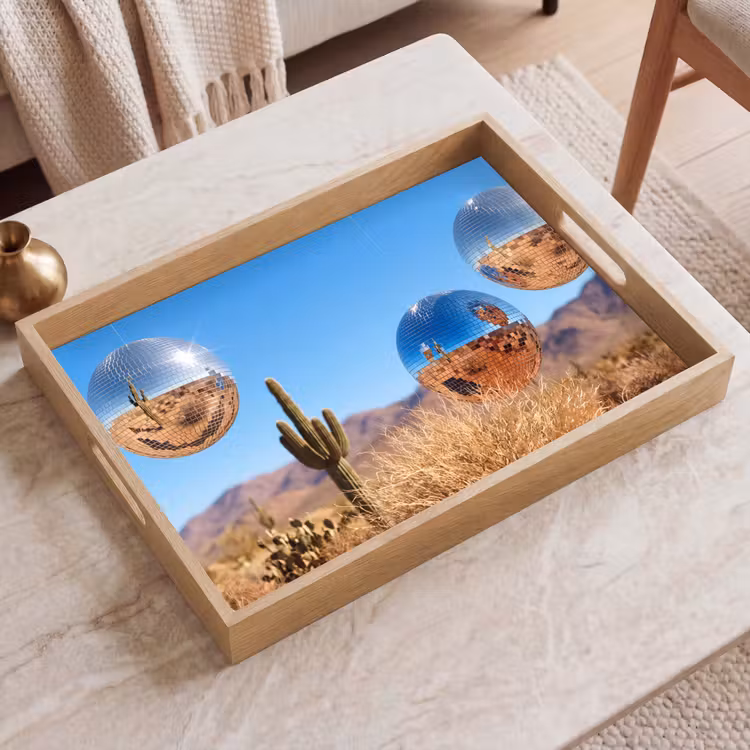Dienblad - Woestijn - Spiegelbal - Kunst — 2