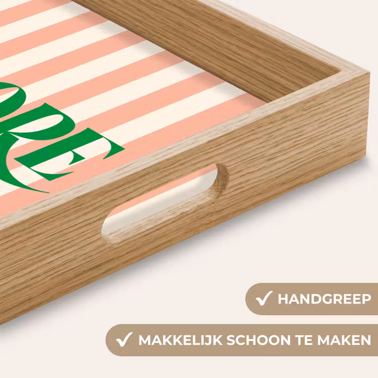 Dienblad - Zachtroze - Groen- Strepen - Amore — 5