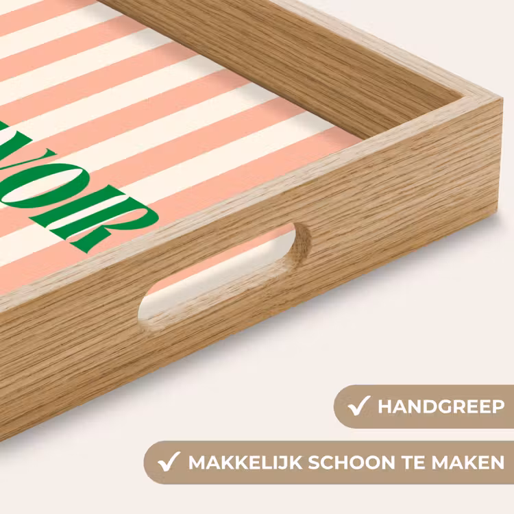Dienblad - Zachtroze - Groen- Strepen - Au Revoir — 5