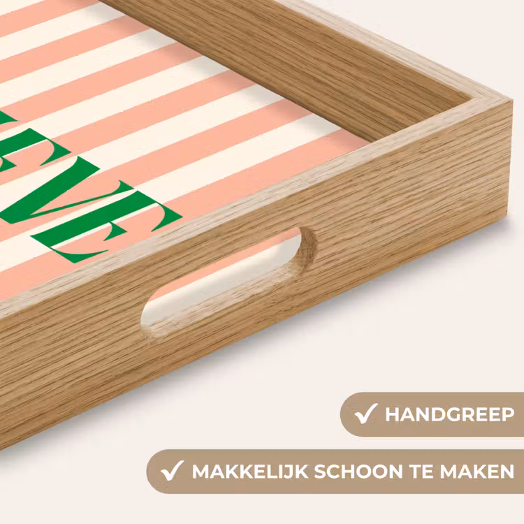 Dienblad - Zachtroze - Groen- Strepen - Believe — 5