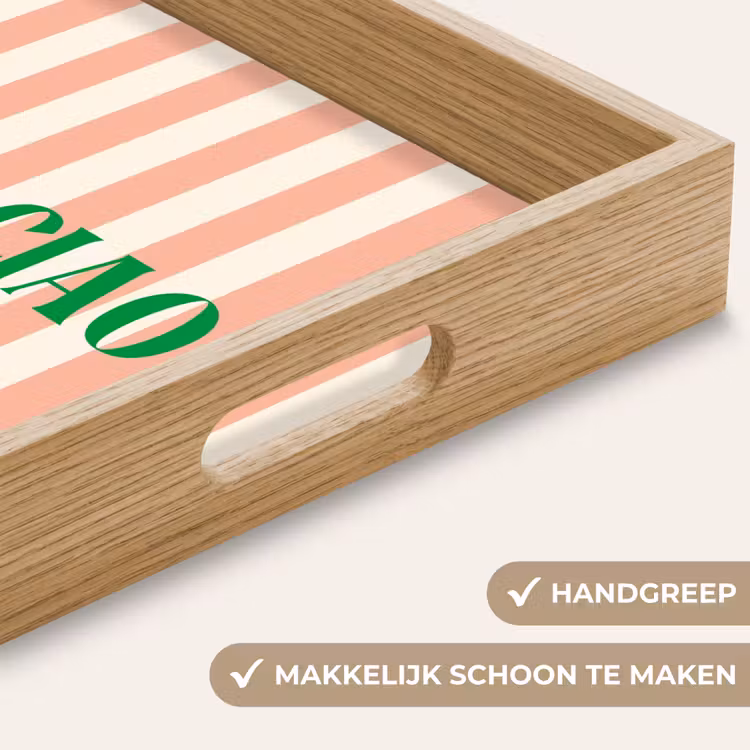 Dienblad - Zachtroze - Groen- Strepen - Bella Ciao — 5