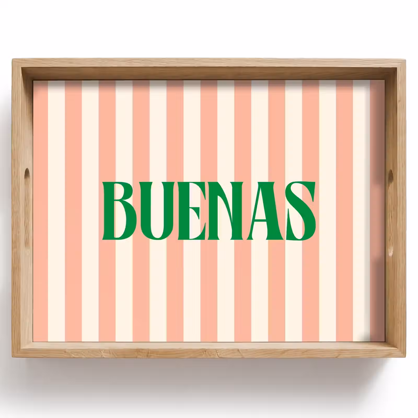 Dienblad - Zachtroze - Groen - Strepen - Buenas — 1