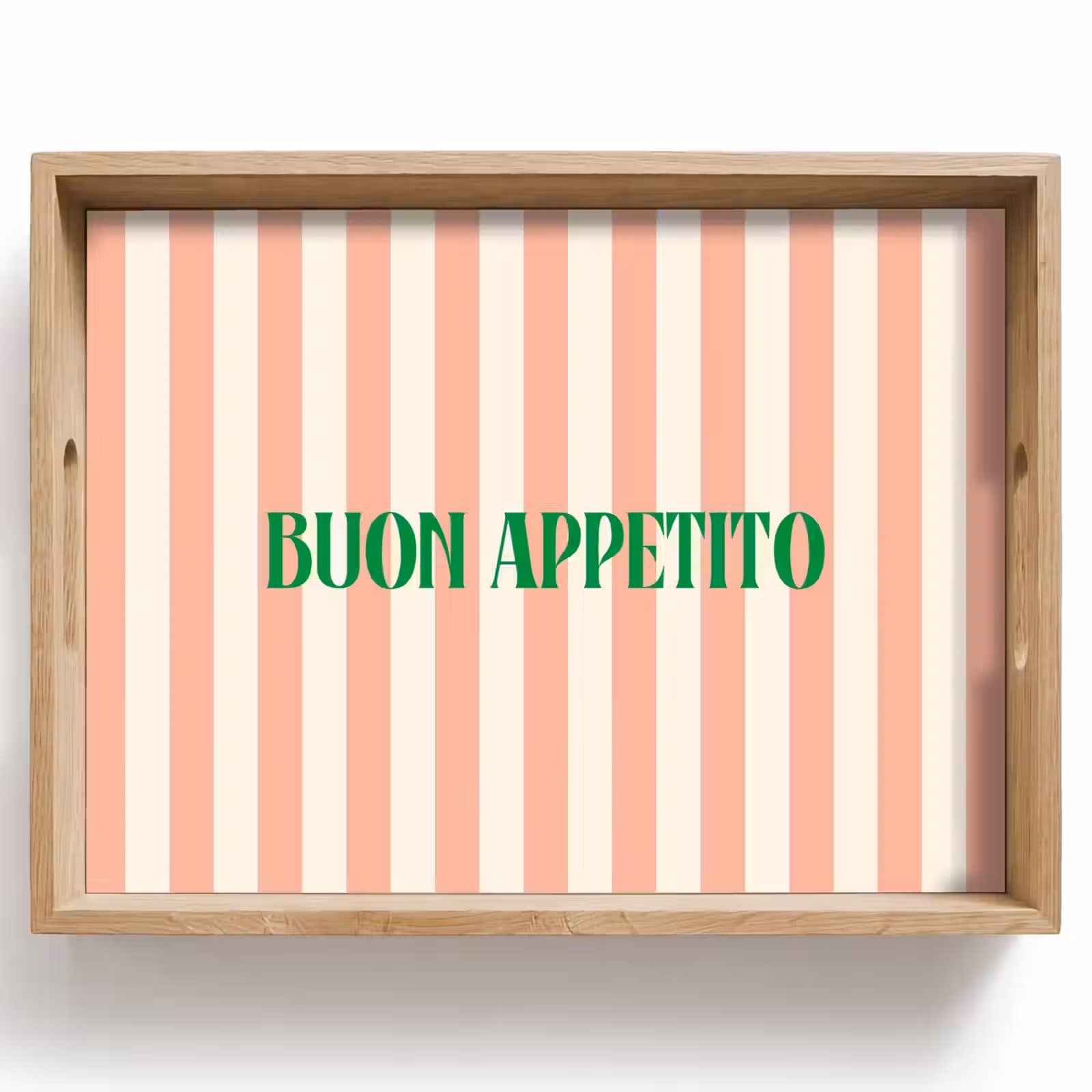 Dienblad - Zachtroze - Groen - Strepen - Buon Appetito — 1