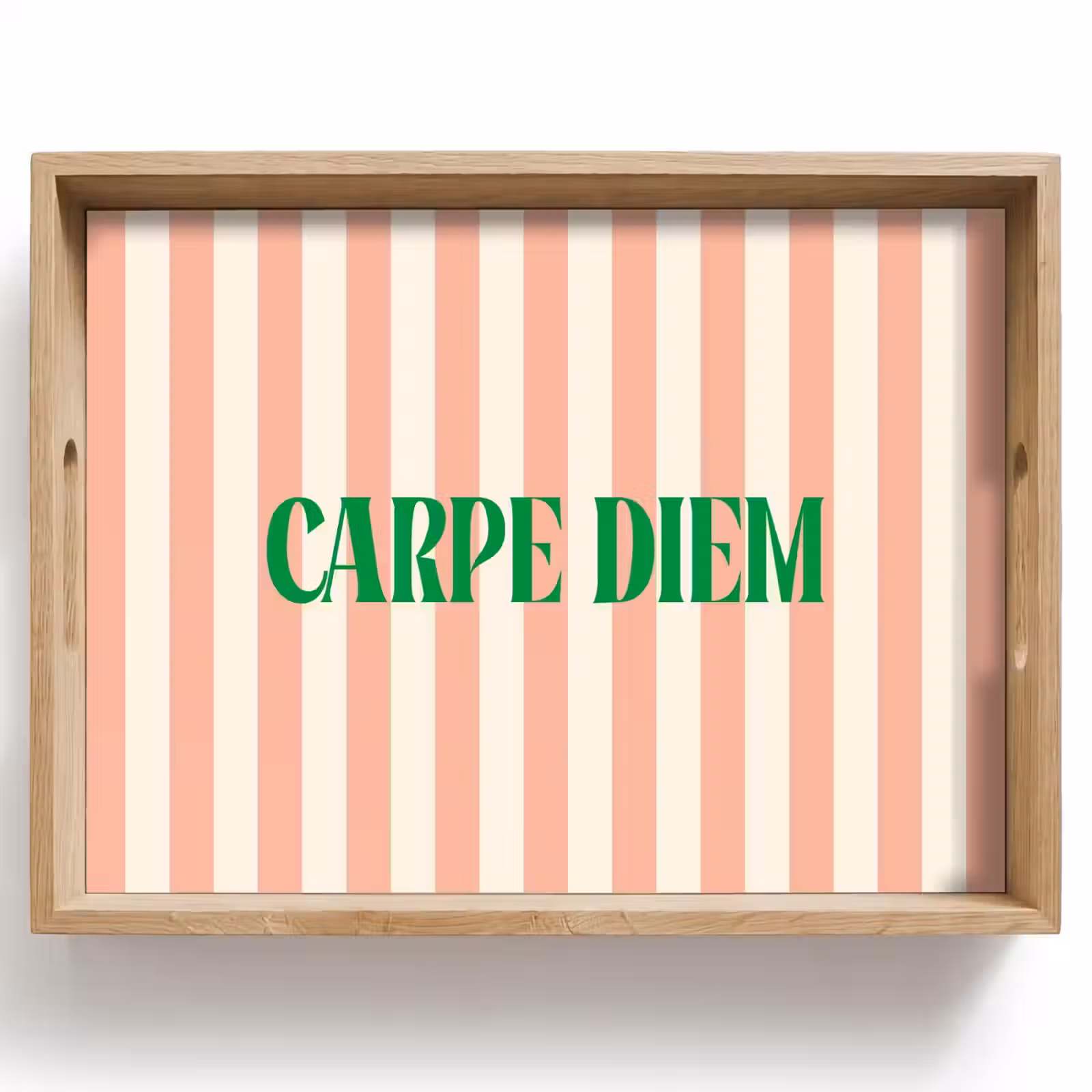 Dienblad - Zachtroze - Groen - Strepen - Carpe Diem — 1