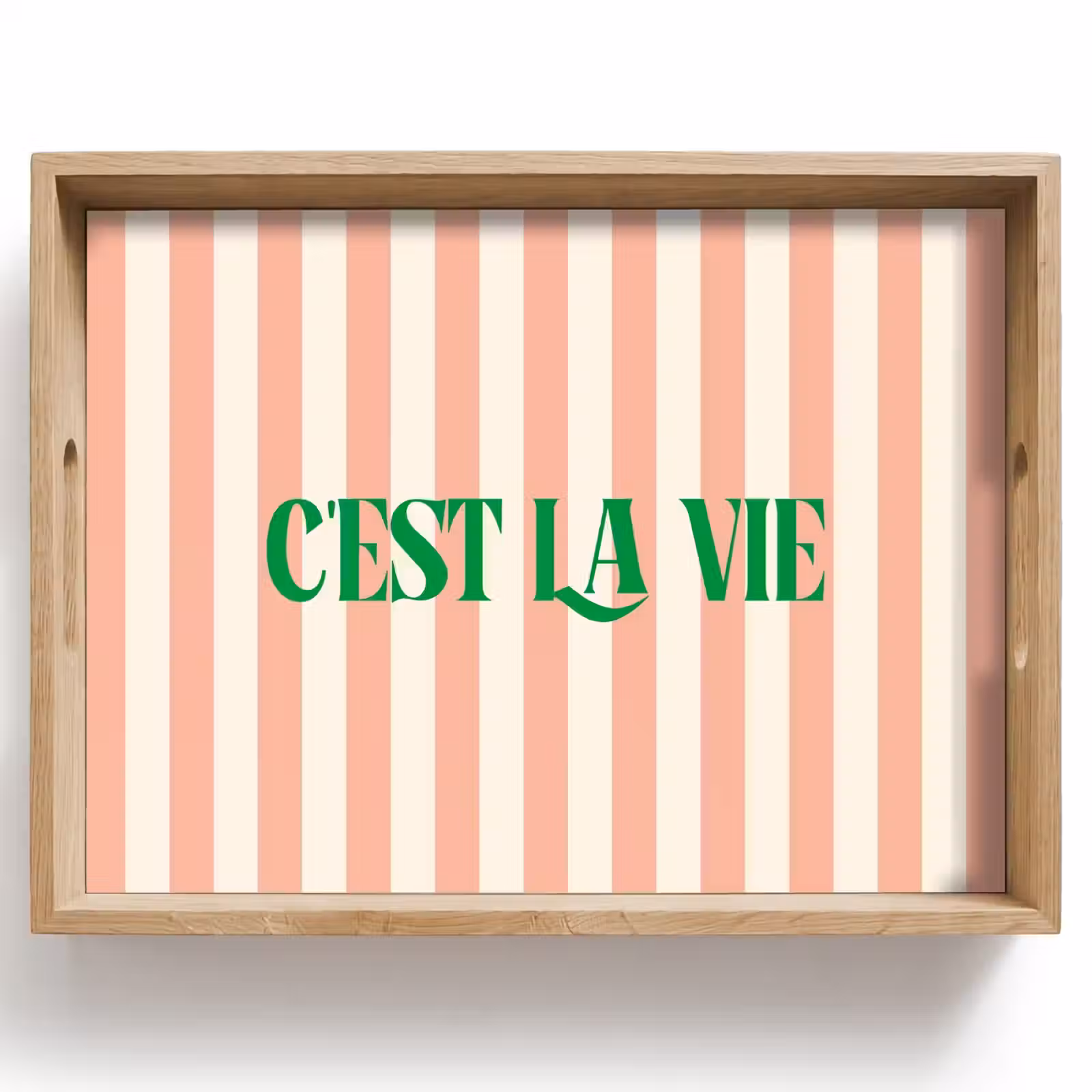 Dienblad - Zachtroze - Groen - Strepen - C'est La Vie — 1