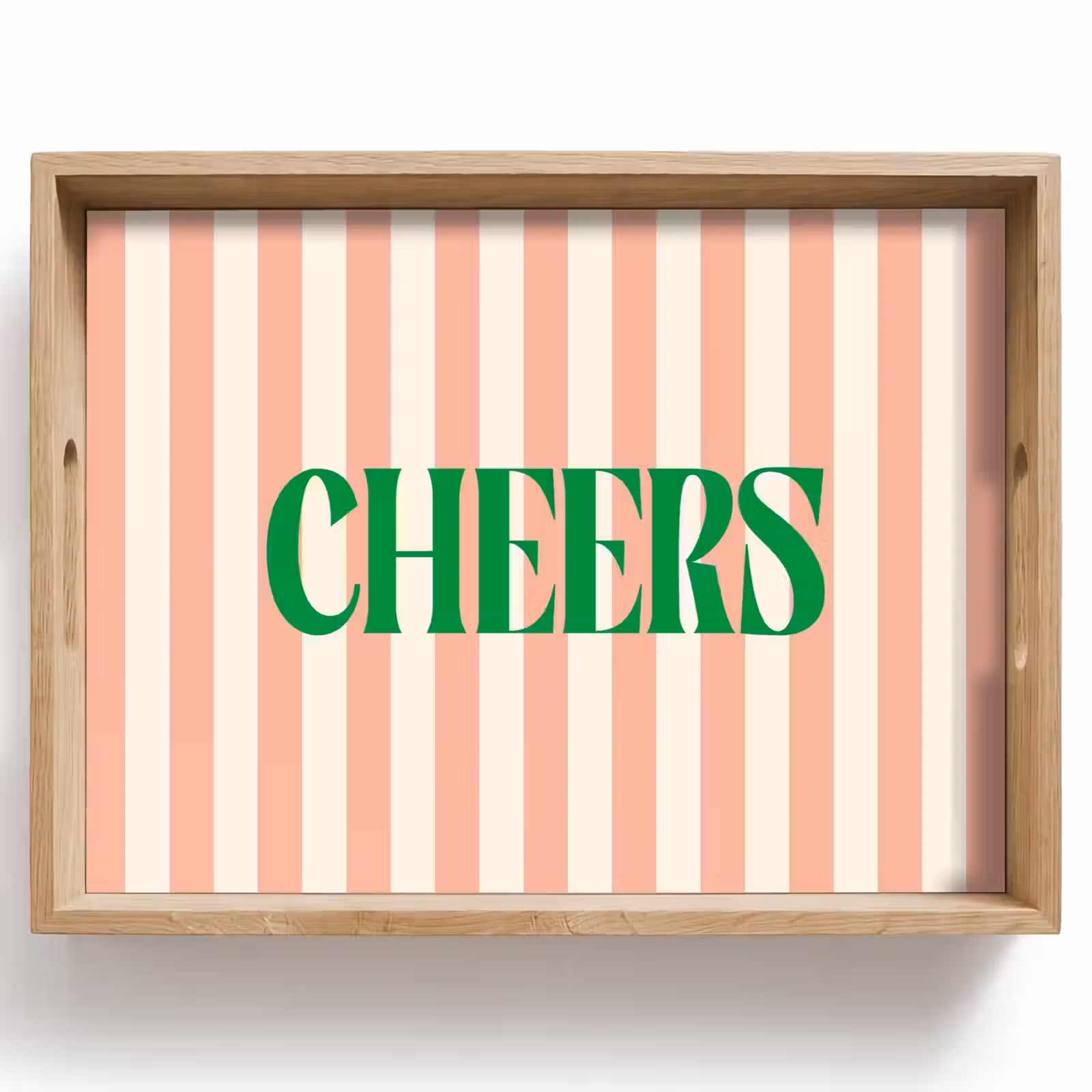 Dienblad - Zachtroze - Groen - Strepen - Cheers — 1