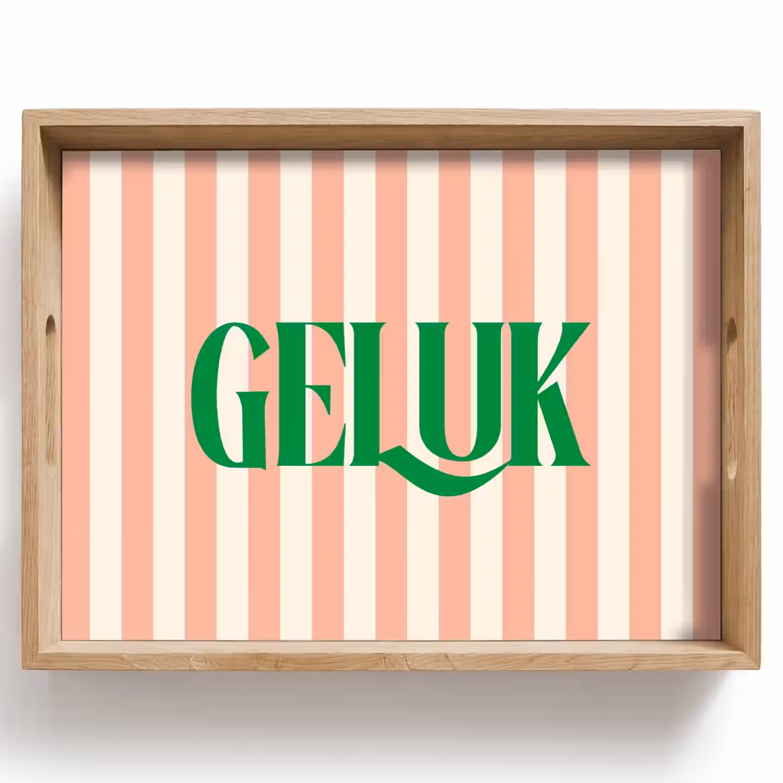 Dienblad - Zachtroze - Groen - Strepen - Geluk — 1