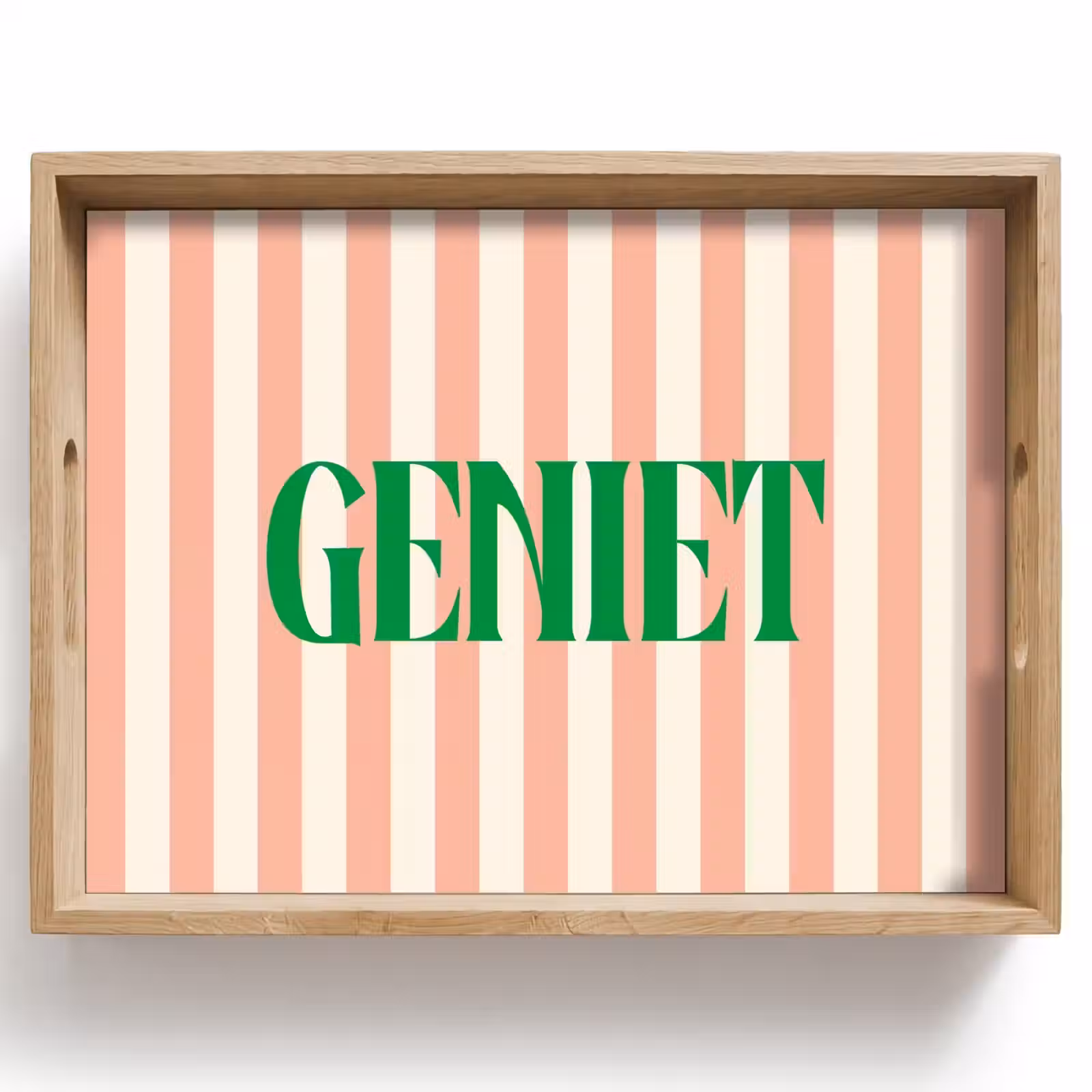 Dienblad - Zachtroze - Groen - Strepen - Geniet — 1