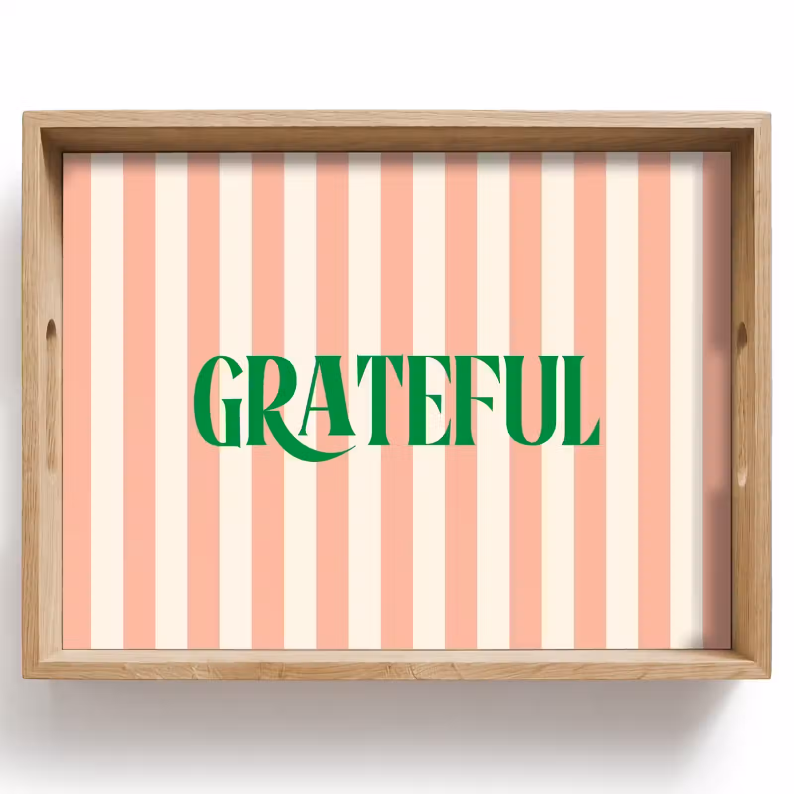 Dienblad - Zachtroze - Groen - Strepen - Grateful — 1
