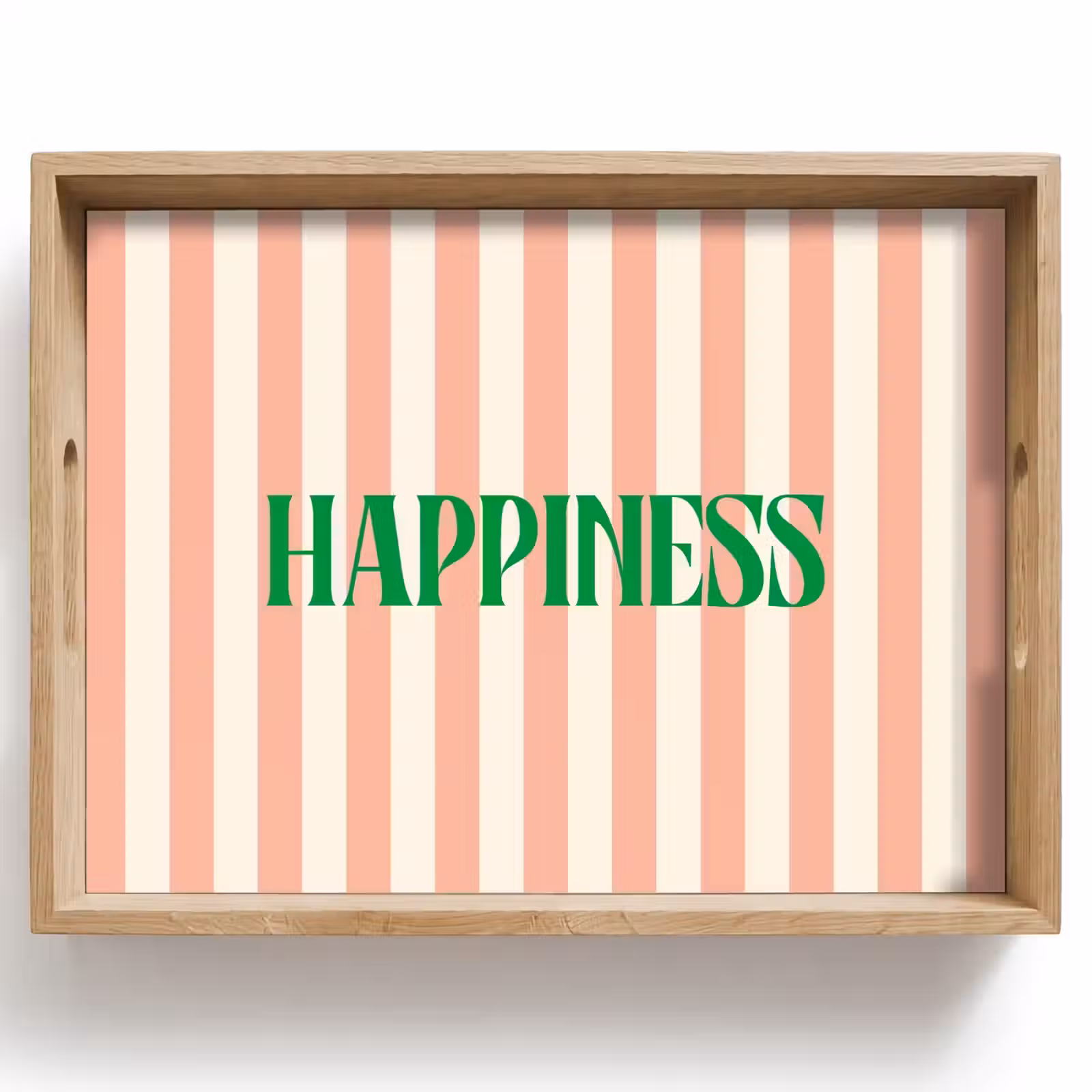 Dienblad - Zachtroze - Groen - Strepen - Happiness — 1