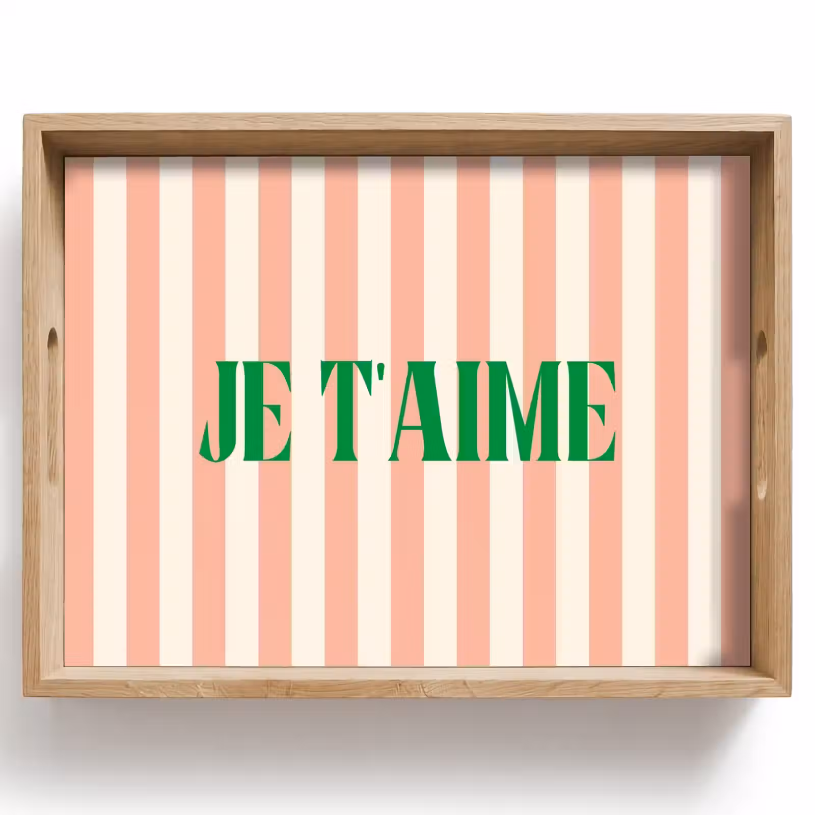 Dienblad - Zachtroze - Groen - Strepen - Je t'aime — 1