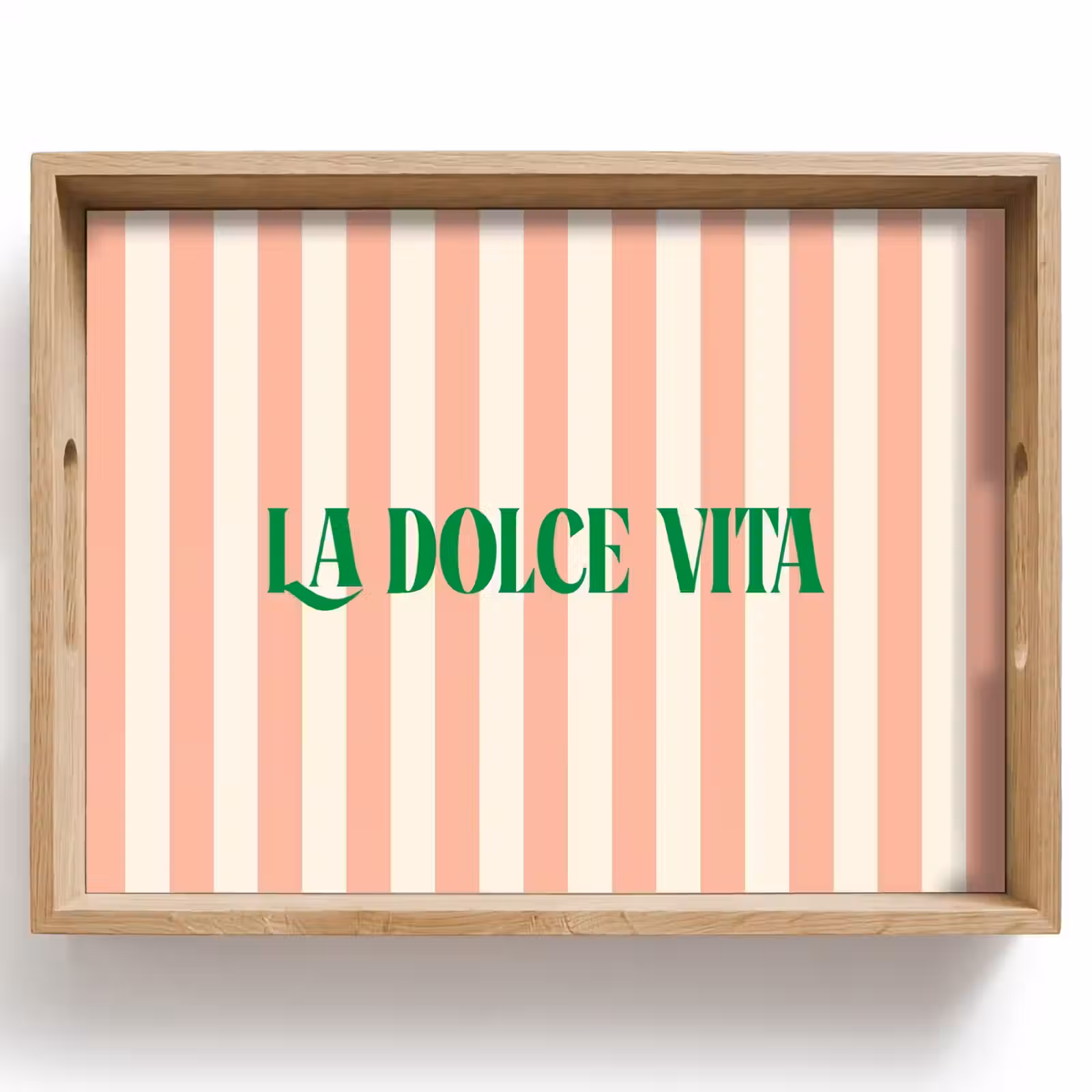 Dienblad - Zachtroze - Groen - Strepen - La Dolce Vita — 1