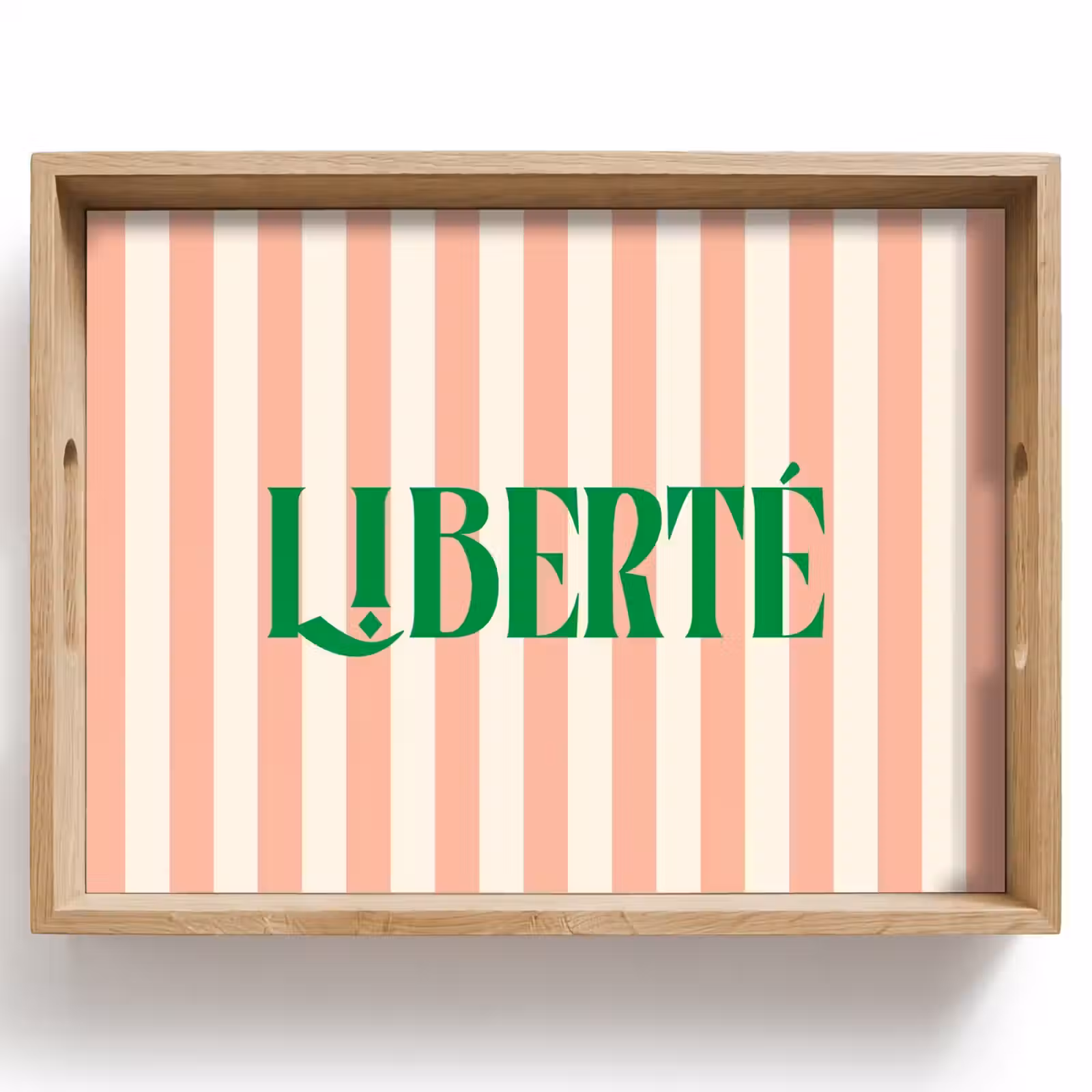 Dienblad - Zachtroze - Groen - Strepen - Liberté — 1