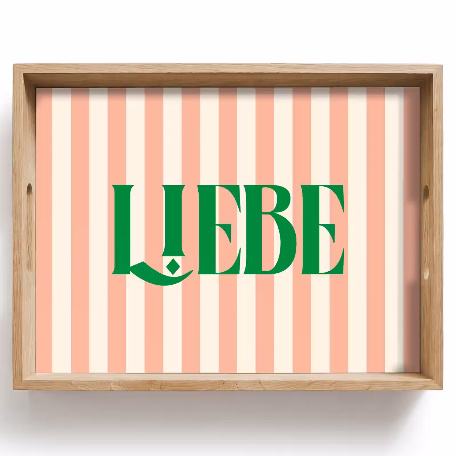 Dienblad - Zachtroze - Groen - Strepen - Liebe — 1