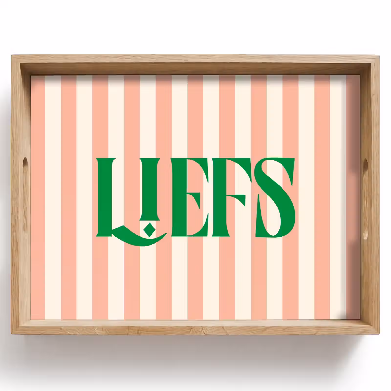 Dienblad - Zachtroze - Groen - Strepen - Liefs — 1